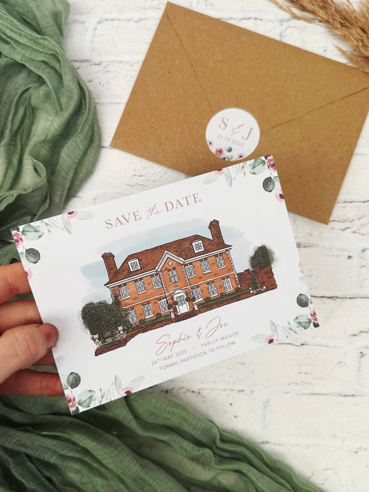 Parley Manor Illustrated Save the Dates