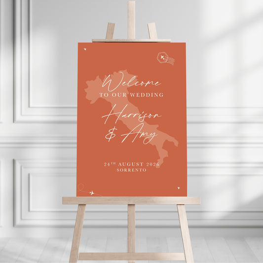 Burnt Orange Destination Welcome Sign