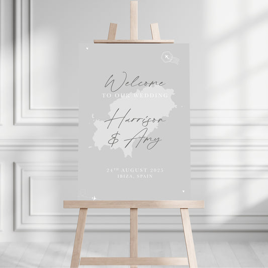 Light Grey Destination Welcome Sign