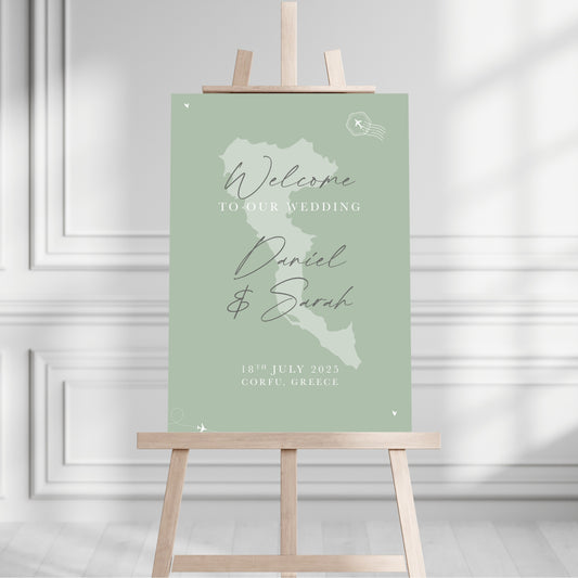 Sage Green Destination Table Plan Sign