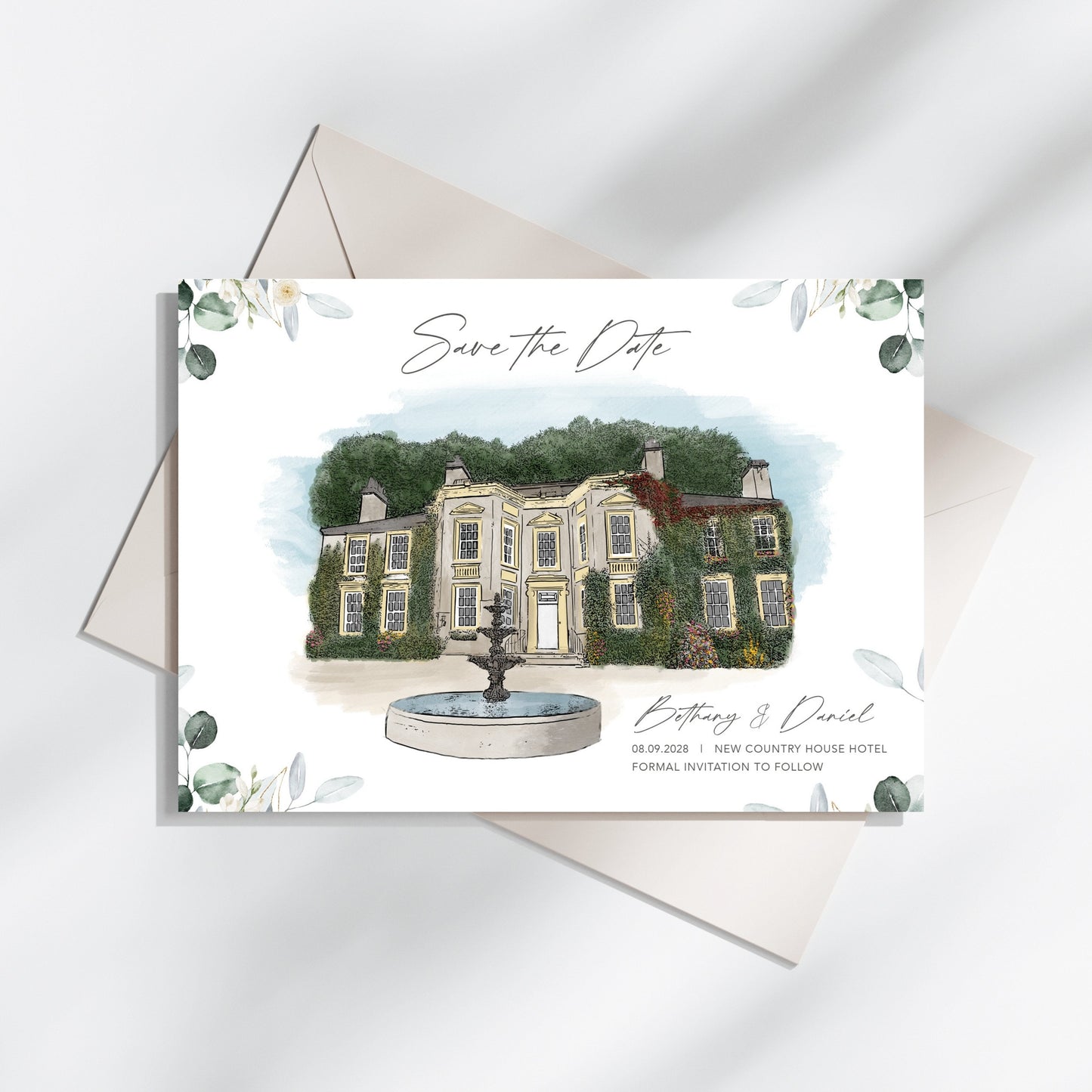 New House Hotel Illustrated Save the Dates
