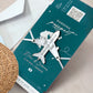 Teal Passport Wedding Invitations