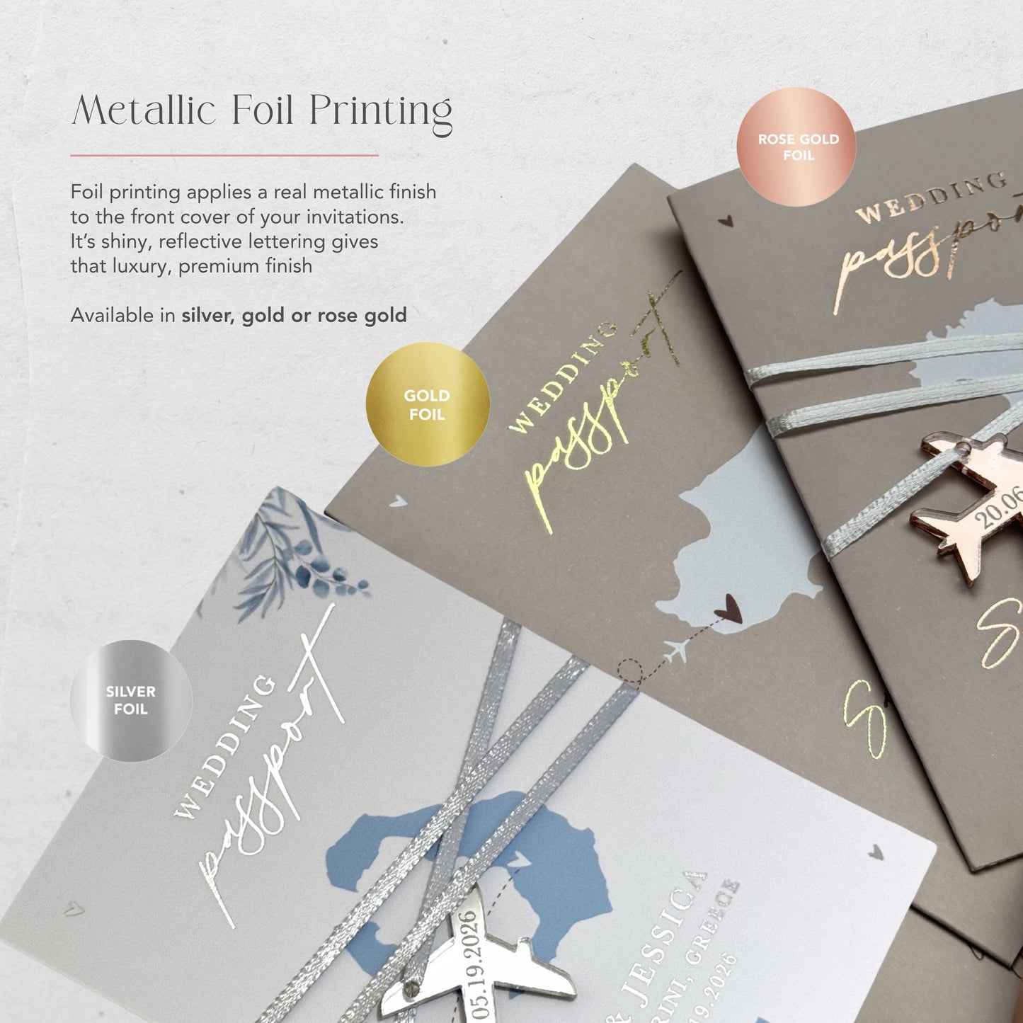 Beige Passport Wedding Invitations