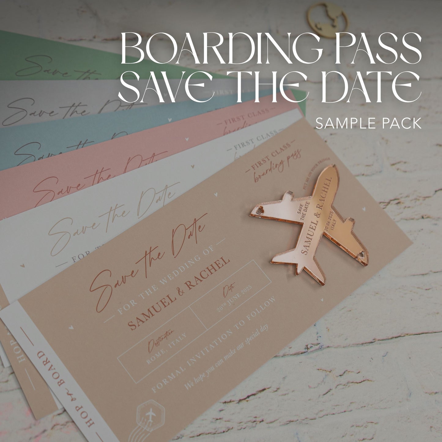Boarding Pass Save the Date Sample Pack