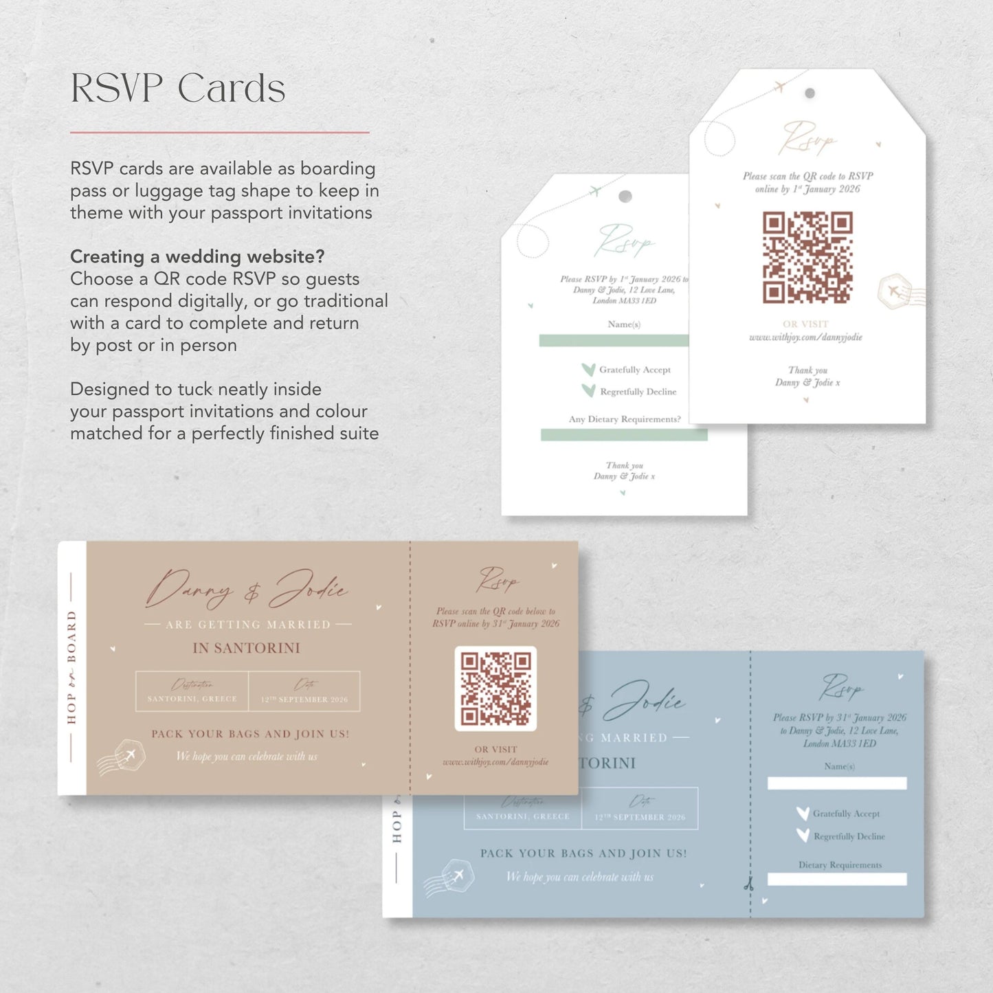 Black Passport Wedding Invitations