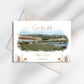 quantock lakes watercolour illustrated wedding save the dates