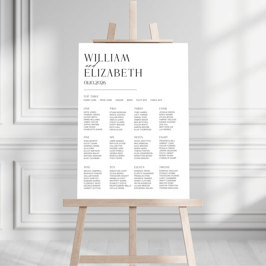 Classic Table Plan Sign