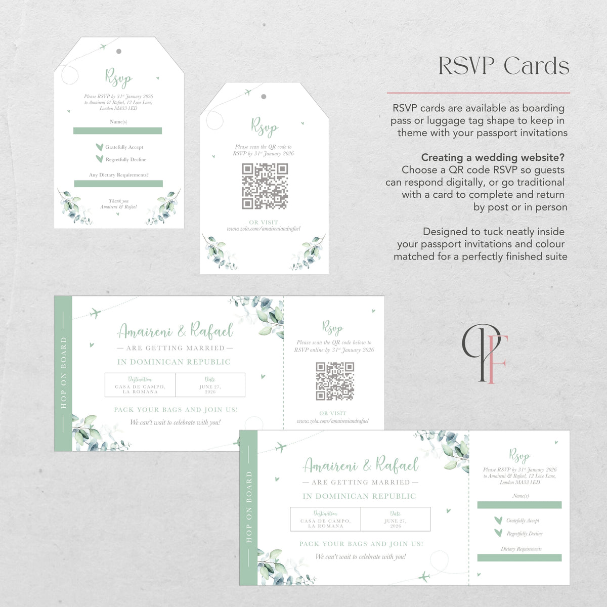 Boarding Pass (with QR Code)