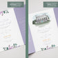 Lilac & Orange Floral Illustrated Gatefold Wedding Invitation
