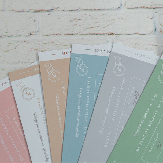 Bespoke Colour Boarding Pass Save the Dates