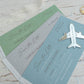 Sage Green Boarding Pass Save the Dates