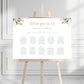 Green and Gold Daisy Eucalyptus Table Plan Sign