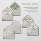 Dusty Blue Floral Illustrated Gatefold Wedding Invitation