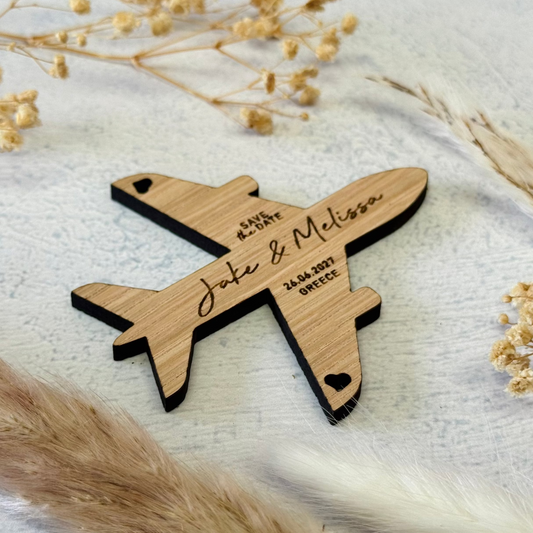 Wood Plane Fridge Magnet Save the Dates