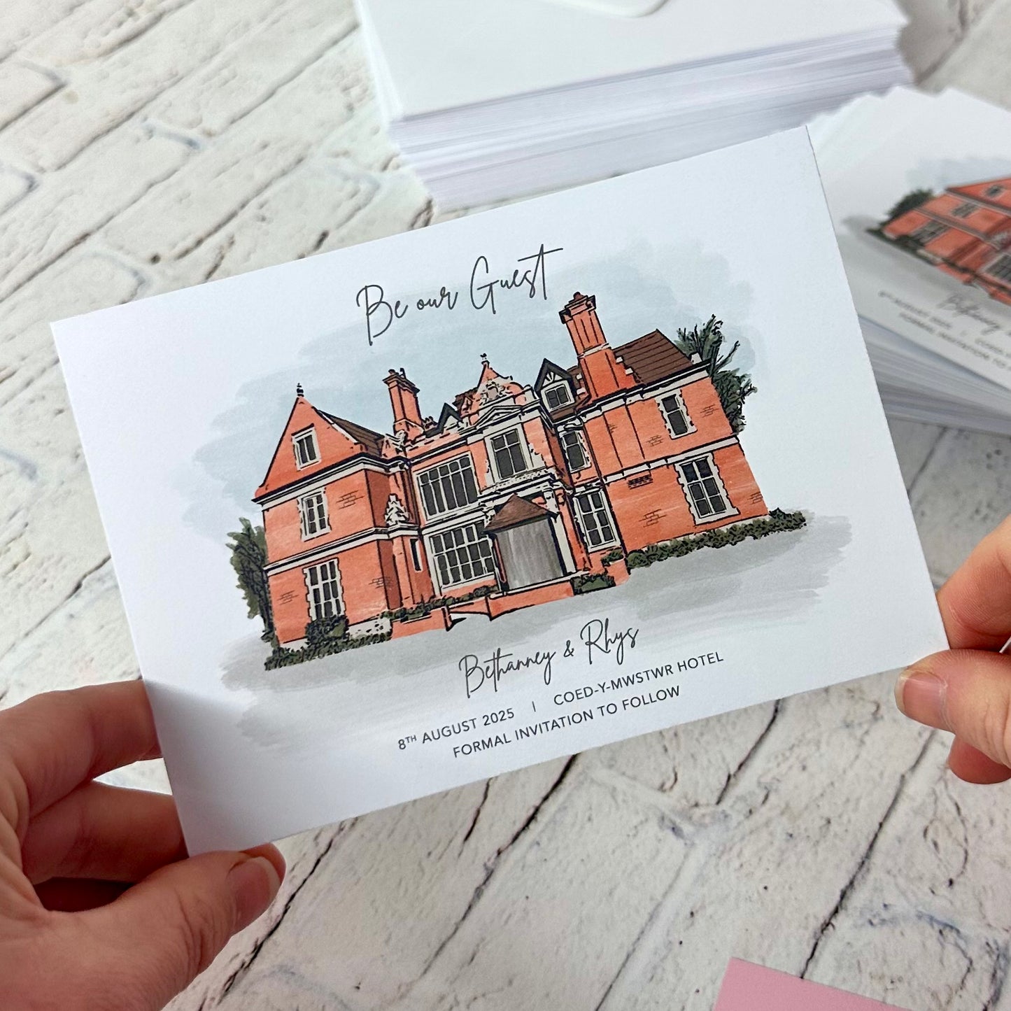 Coed Y Mwstwr Illustrated Save the Dates