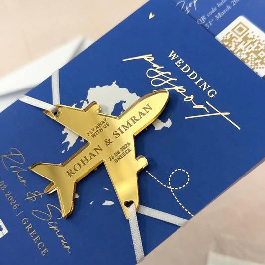 Royal Blue Passport Wedding Invitations
