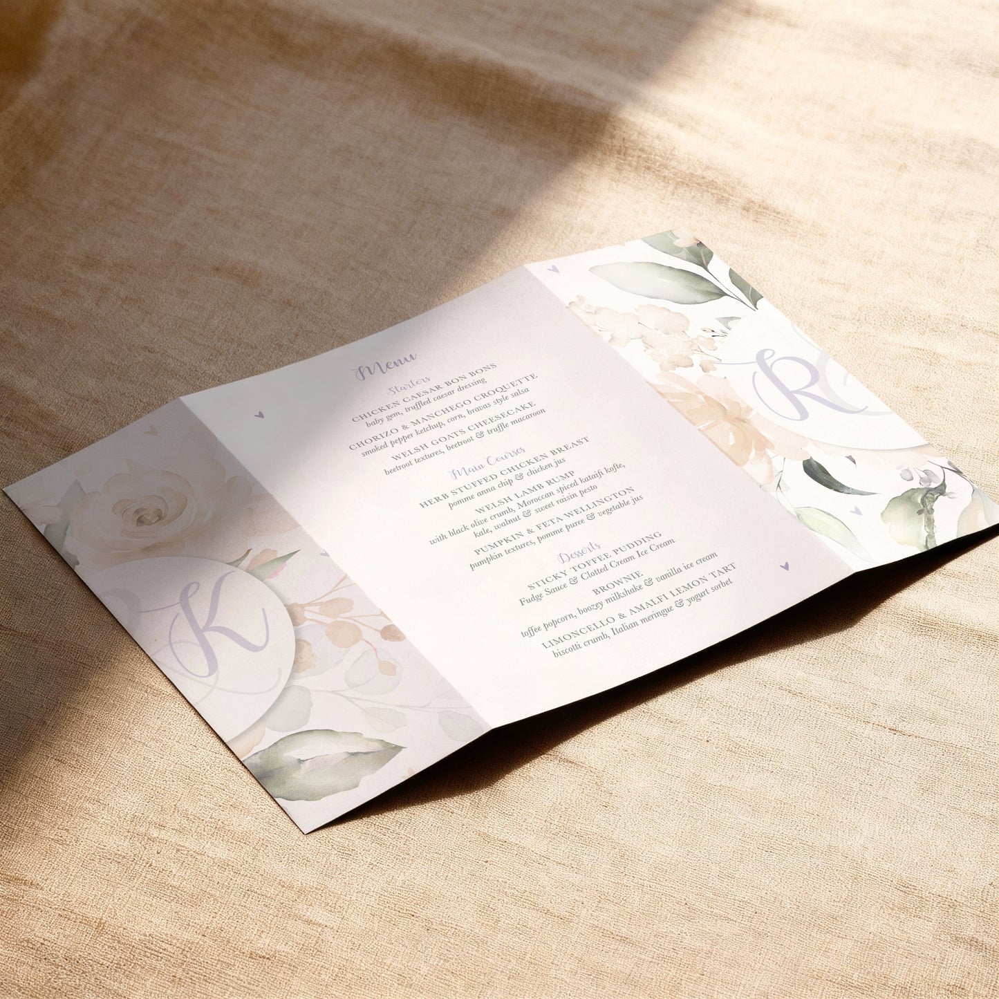Ivory Roses Illustrated Gatefold Wedding Invitation