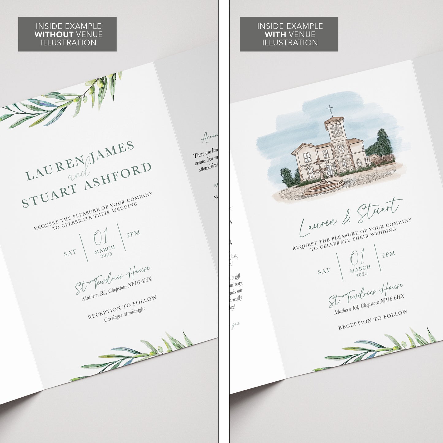 Lemon Illustrated Gatefold Wedding Invitation