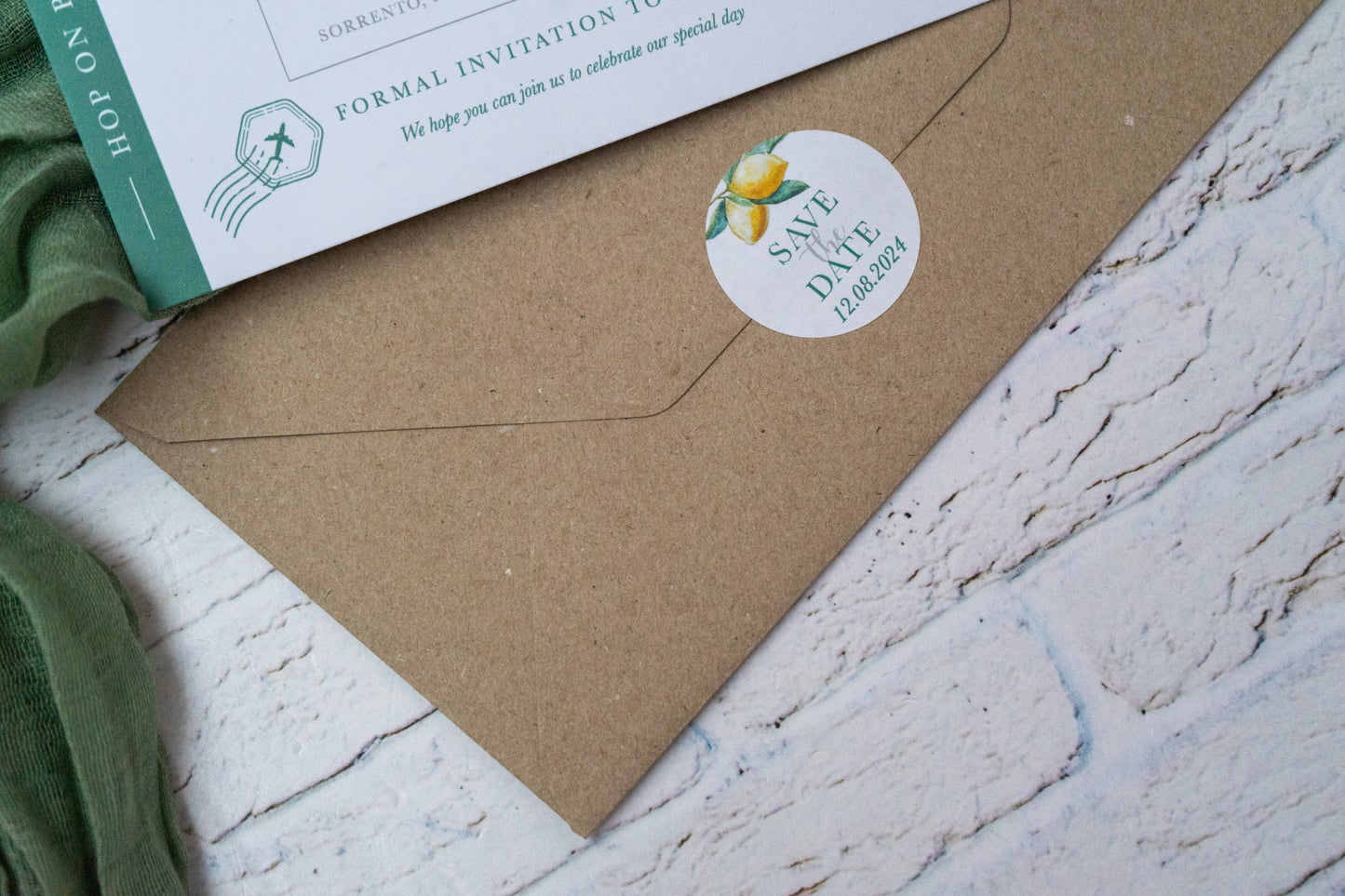 Lemon Boarding Pass Save the Dates