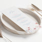 Dusky Haze Wildflowers Wedding Menus