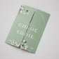 Sage Green Daisy Floral Illustrated Gatefold Wedding Invitation