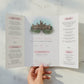 Pink Roses Illustrated Gatefold Wedding Invitation