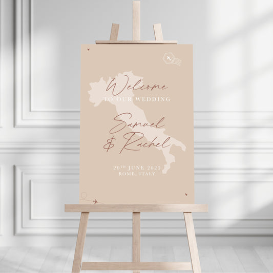 Beige Destination Welcome Sign