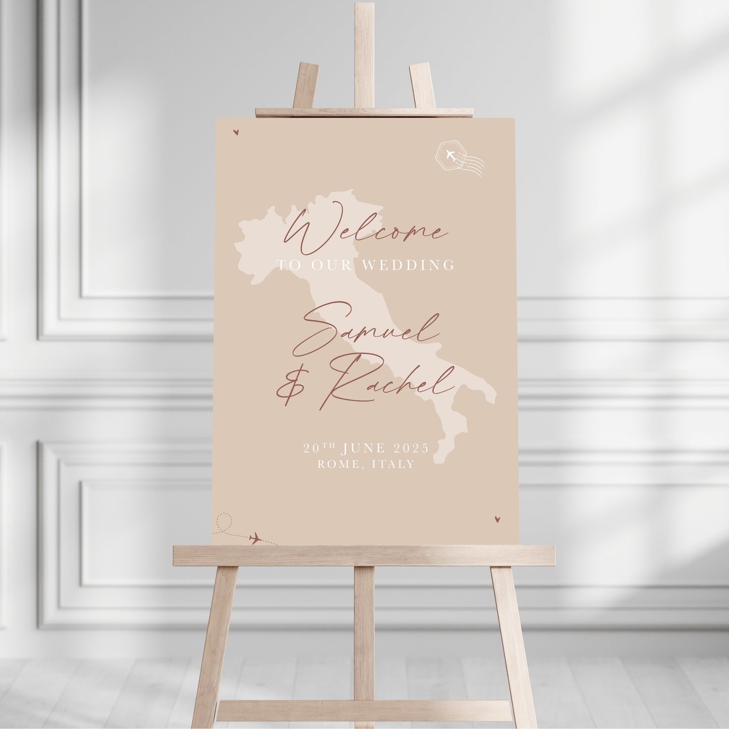 Beige Destination Welcome Sign
