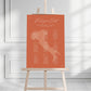 Burnt Orange Destination Table Plan Sign