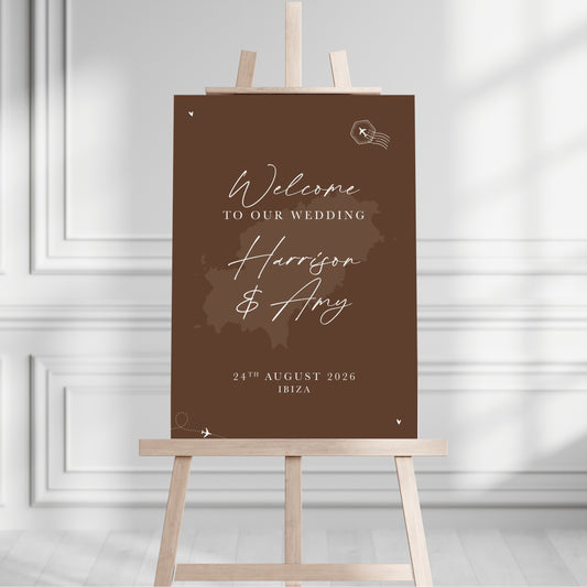 Chocolate Brown Destination Welcome Sign
