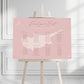 Dusky Pink Destination Table Plan Sign