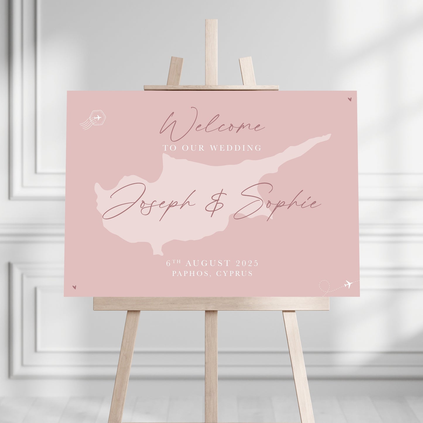 Dusky Pink Destination Welcome Sign