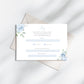 Dusty Blue Floral Illustrated Gatefold Wedding Invitation