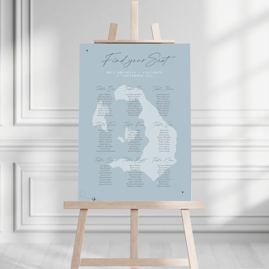 Dusty Blue Destination Table Plan Sign