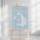 Dusty Blue Destination Table Plan Sign