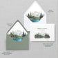 Lakes and Mountains Stacked Wedding Invitation