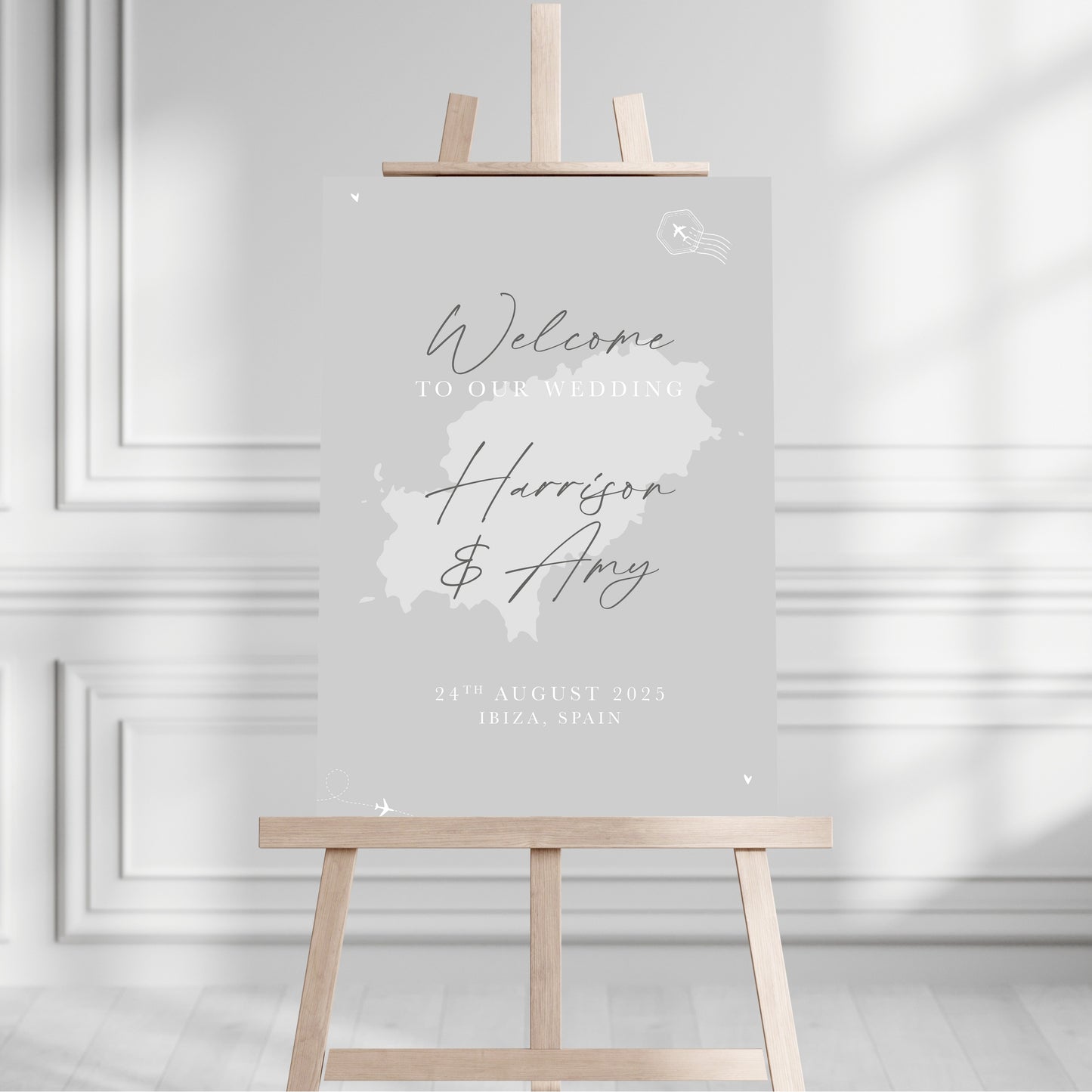 Light Grey Destination Welcome Sign