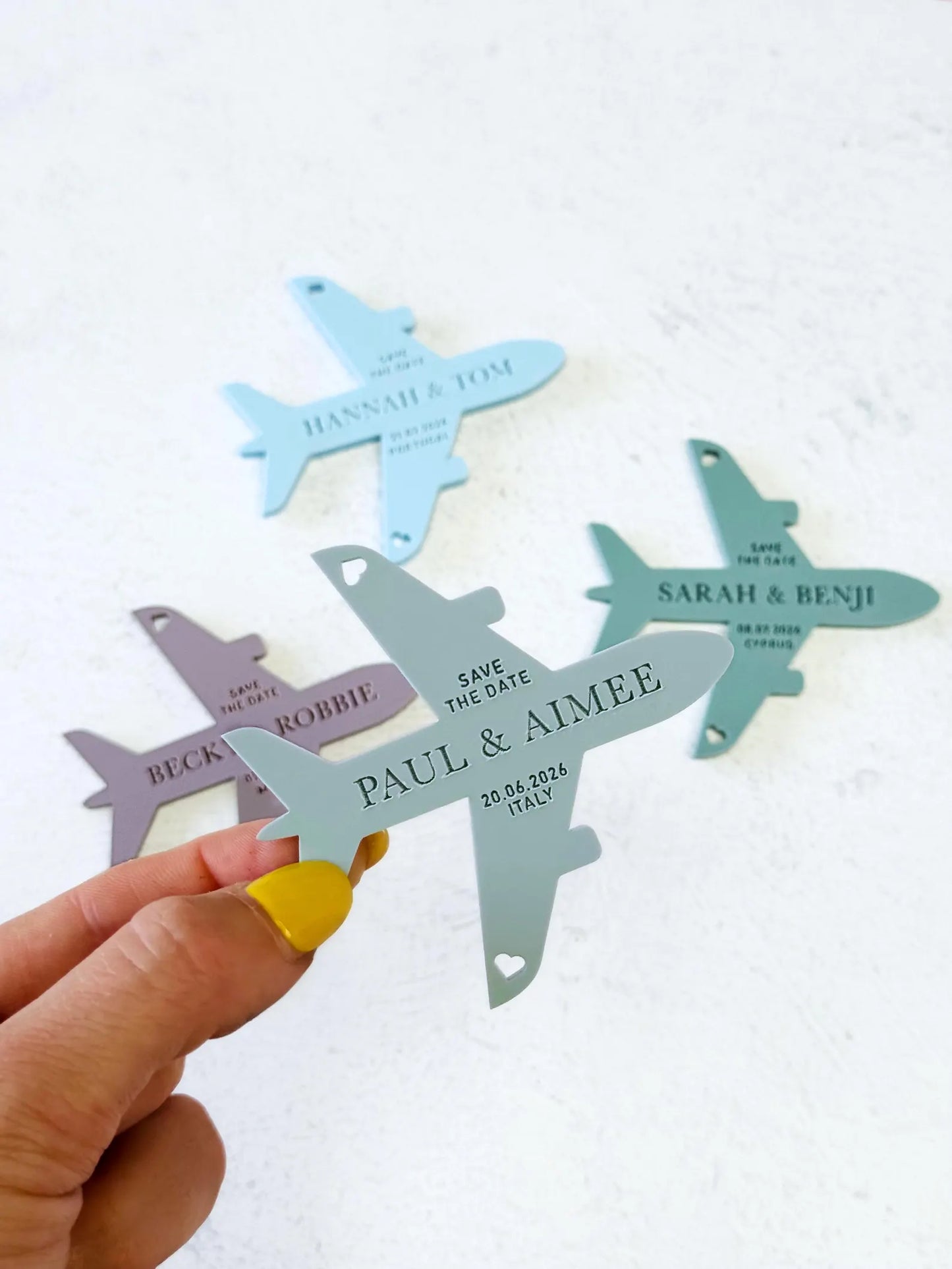 Acrylic Plane Fridge Magnet Save the Dates
