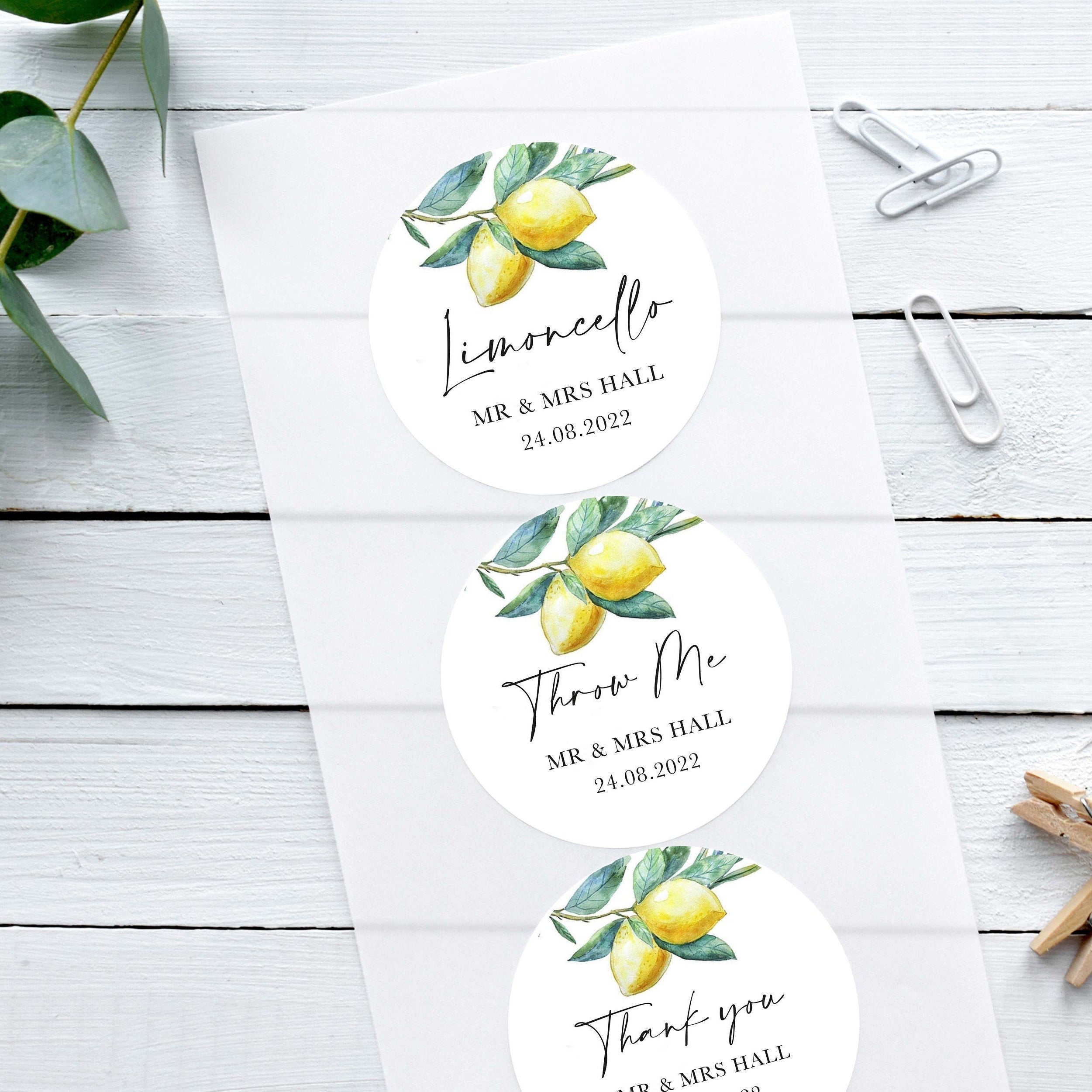 Rustic Lemon Wedding Stickers