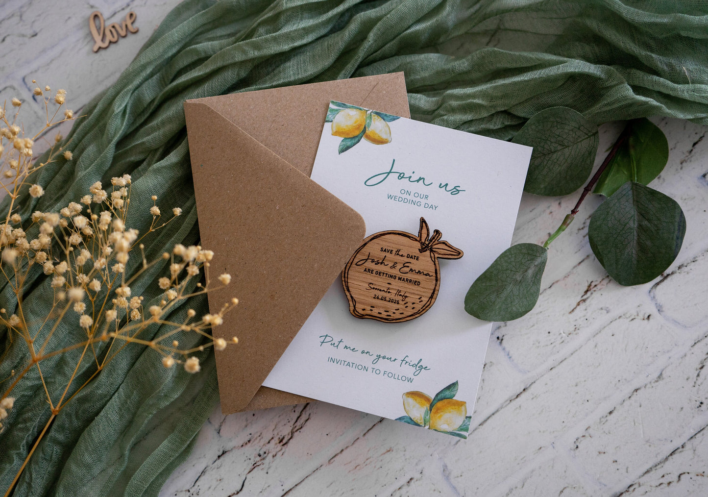 Lemon Fridge Magnet Save the Dates