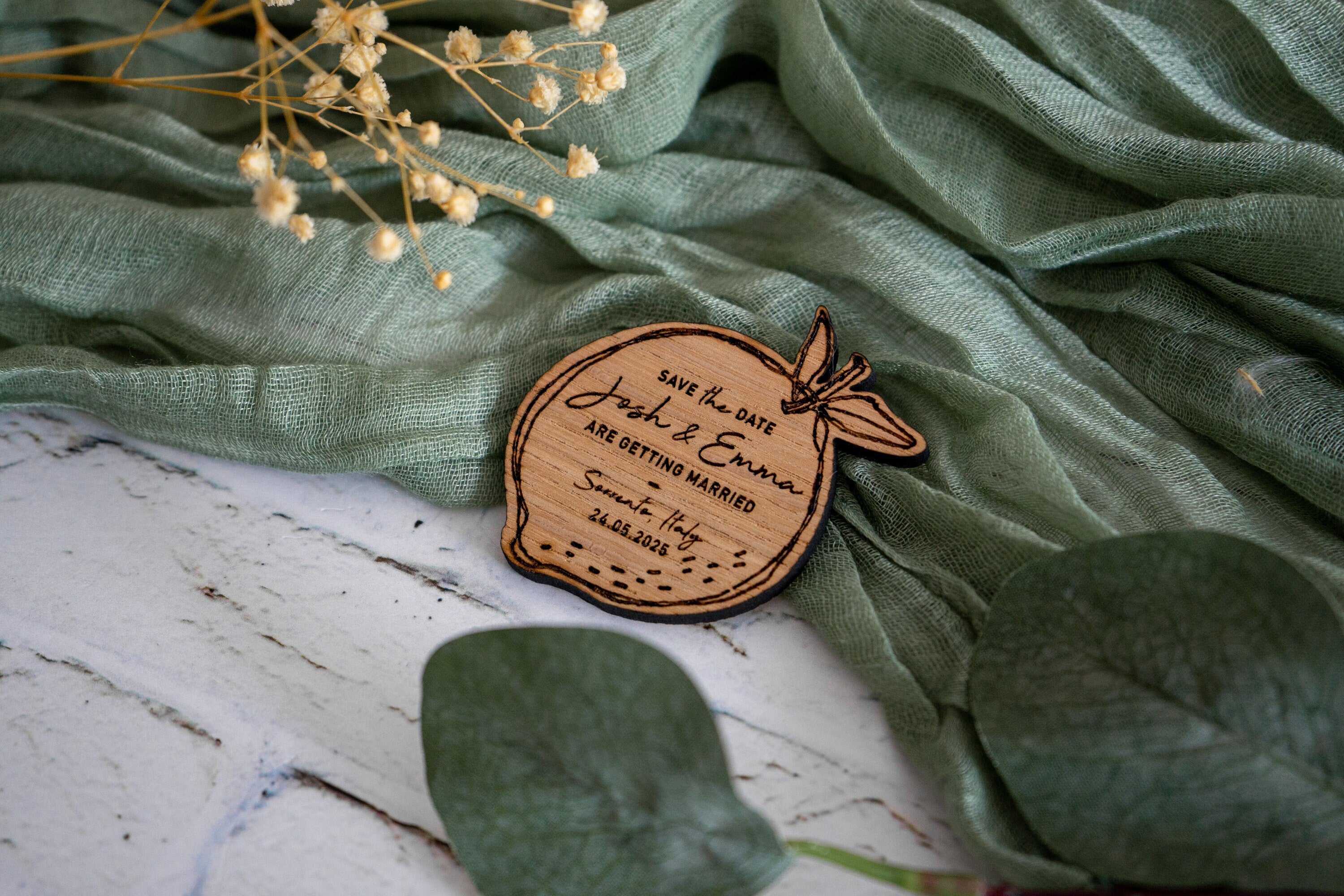 Lemon Fridge Magnet Save the Dates
