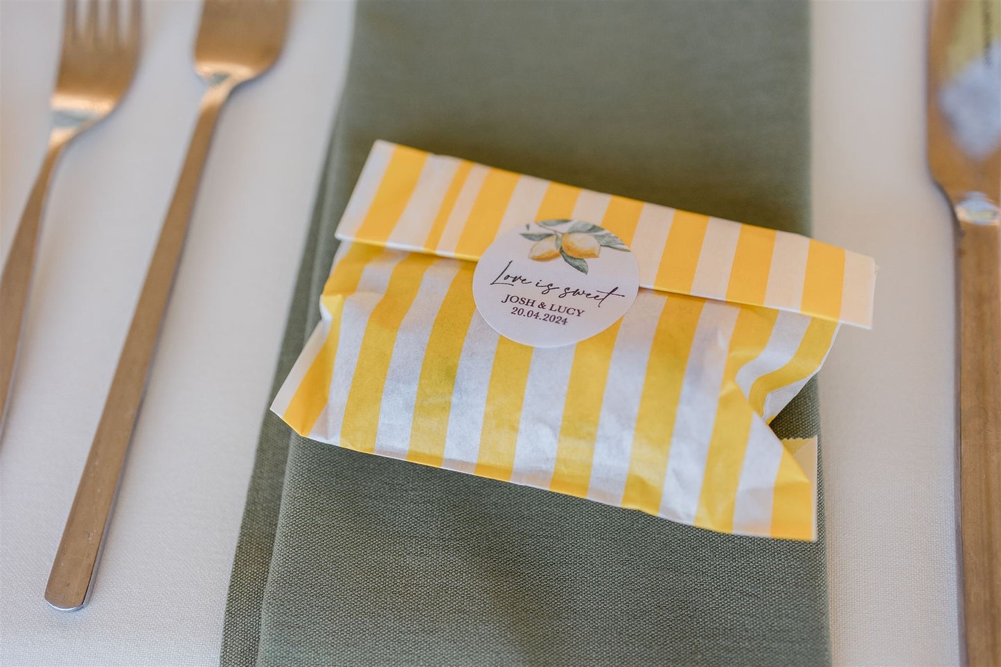 Rustic Lemon Wedding Stickers