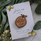 Wooden save the date fridge magnet on a lemon theme card for destination wedding in italy