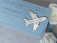 Dusty Blue Boarding Pass Save the Dates