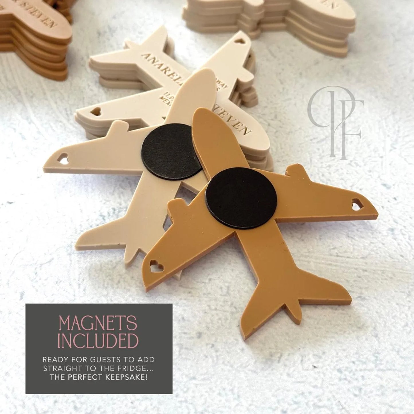 Acrylic Plane Fridge Magnet Save the Dates