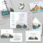 Lakes and Mountains Illustrated Gatefold Wedding Invitation