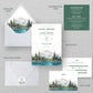 Lakes and Mountains Stacked Wedding Invitation