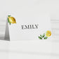 lemon wedding folded name card