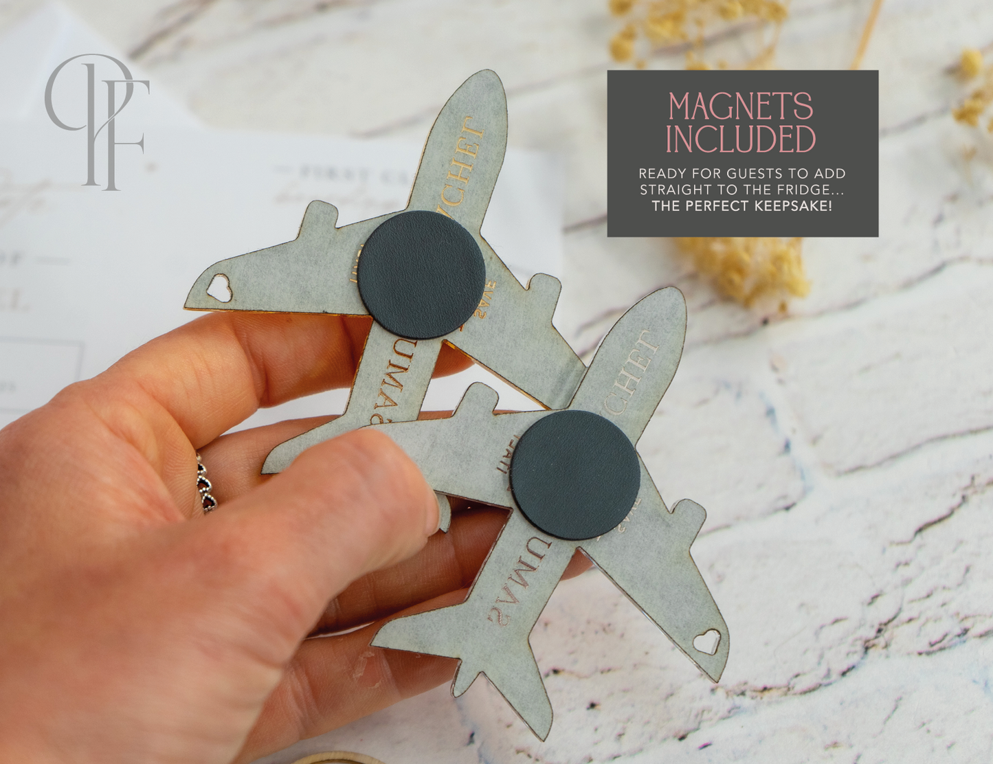 Beige Boarding Pass Save the Dates