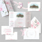 Pink Roses Illustrated Gatefold Wedding Invitation